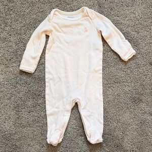 NWOT Ralph Lauren pink stripe 3m onesie